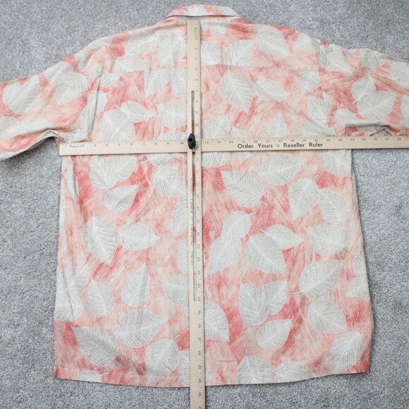 Tori Richard Shirt Mens Large Pink Floral 100% Cotton Lawn Short Sleeve Button - Picture 9 of 12